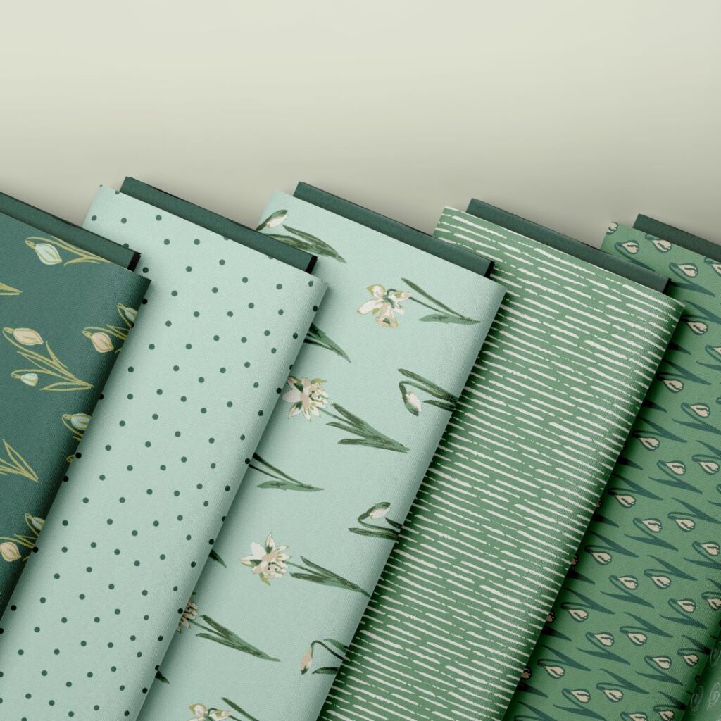 Folded Fabric Bolts Mockup