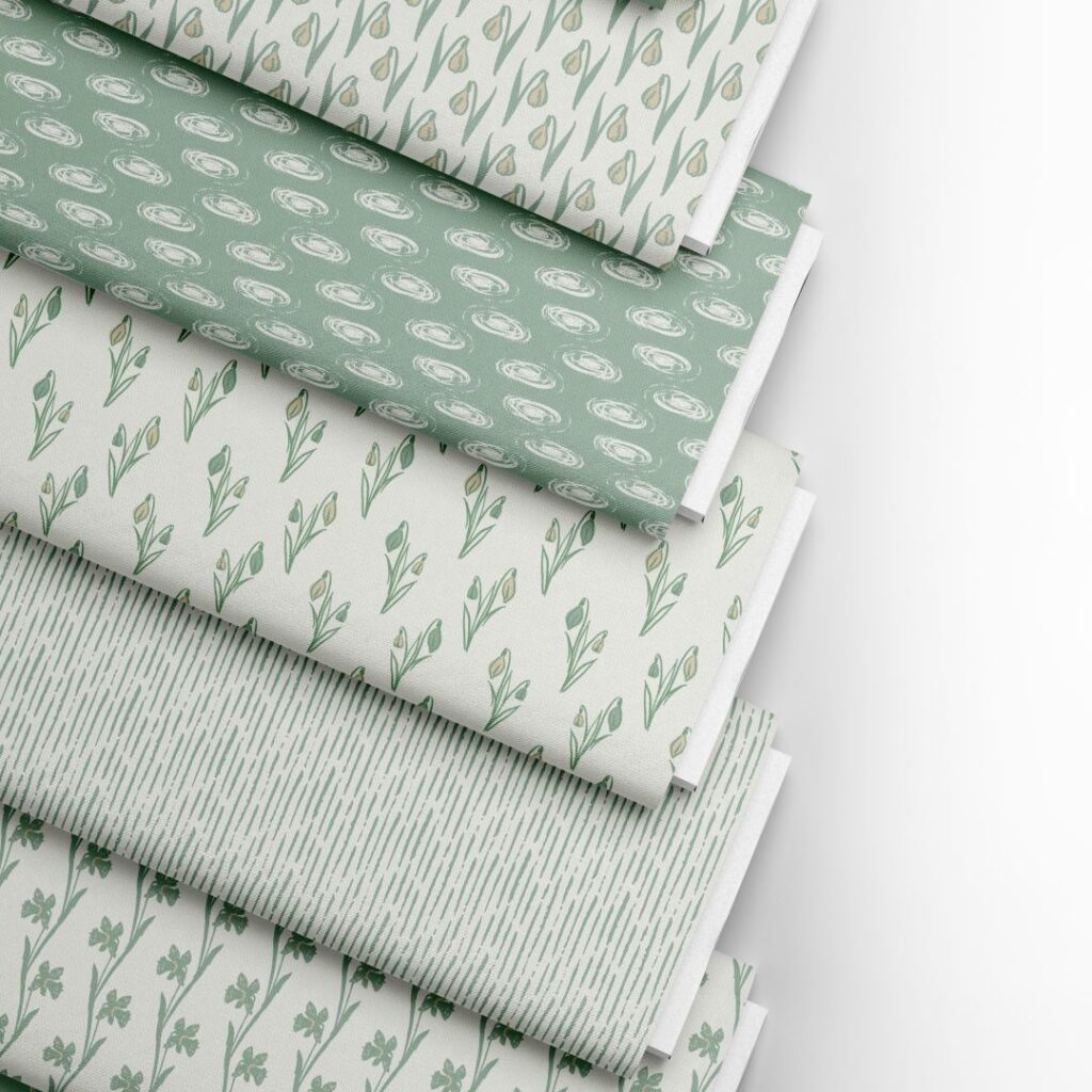 Folded Fabric Bolts Mockup